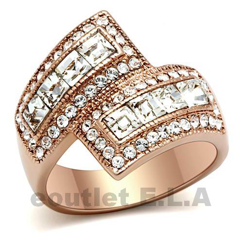 PRINCESS BYPASS SWAROVSKI CRYSTAL DRESS RING-size 5/9/10